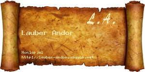 Lauber Andor névjegykártya