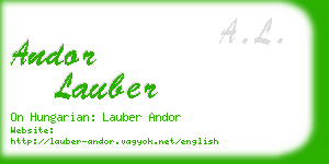 andor lauber business card